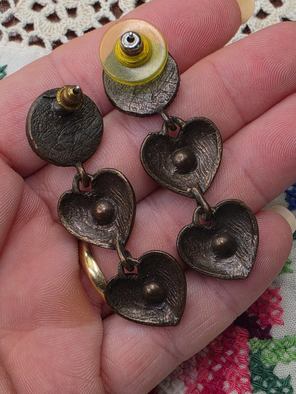 Vintage Western Turquoise Blue Lucite Heart 2